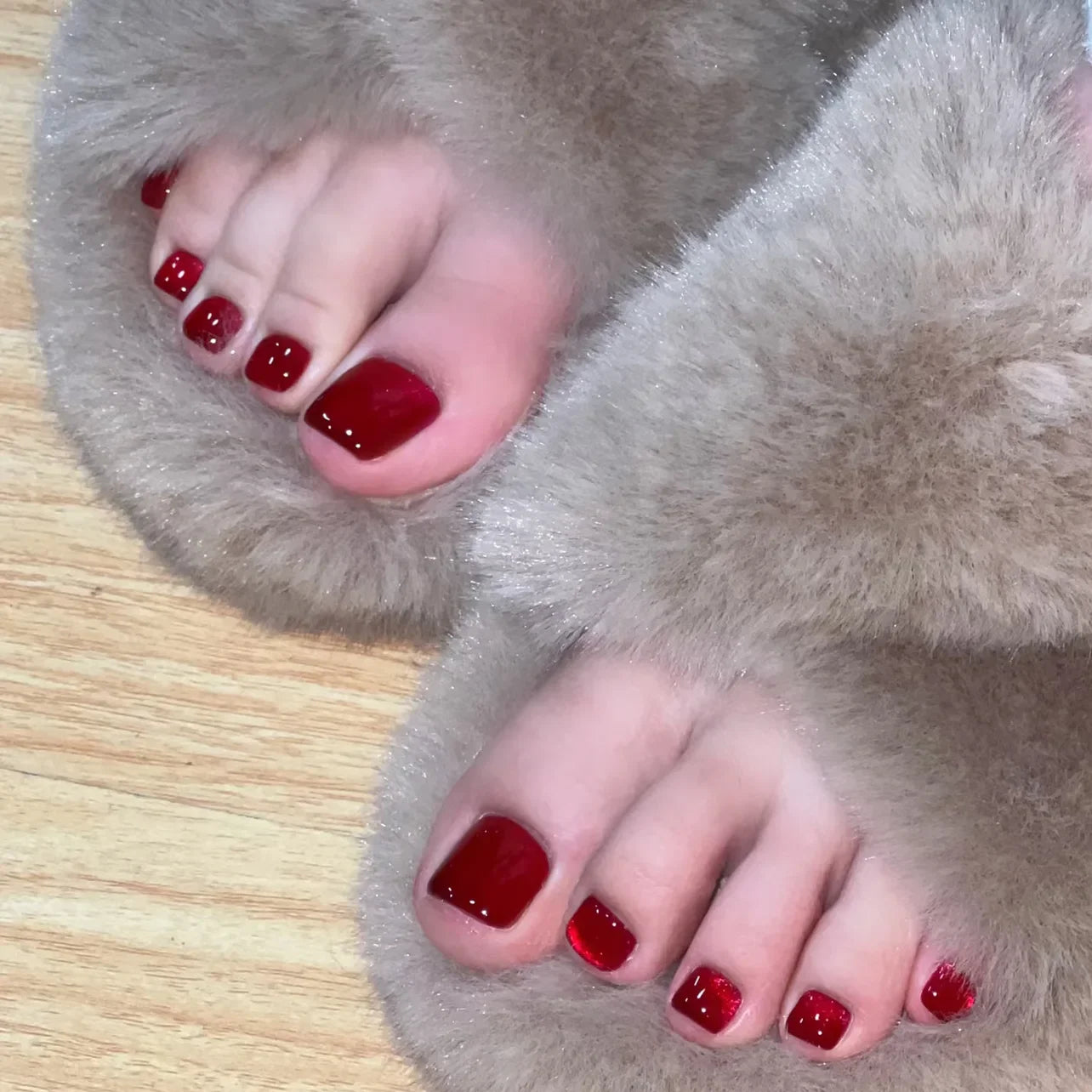 Iridescent/Cateye Toenail Press Ons with Glue