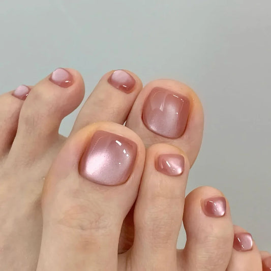 Iridescent/Cateye Toenail Press Ons with Glue