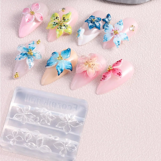 Multi-Style 3D Nail Art Silicone Stencils